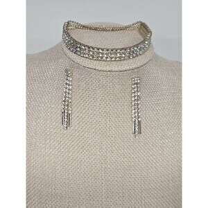 Costume Bracelet & Chandelier Earrings Sparkly Fancy Elegant Stretch